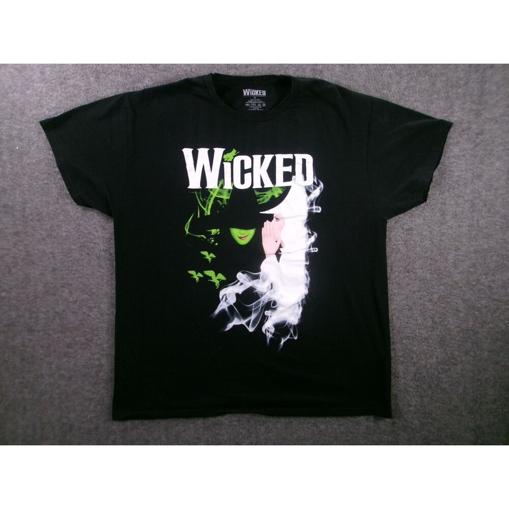 Wicked Musical Shirt Mens L Black Graphic Short Sleeve Theater Tee Broadway